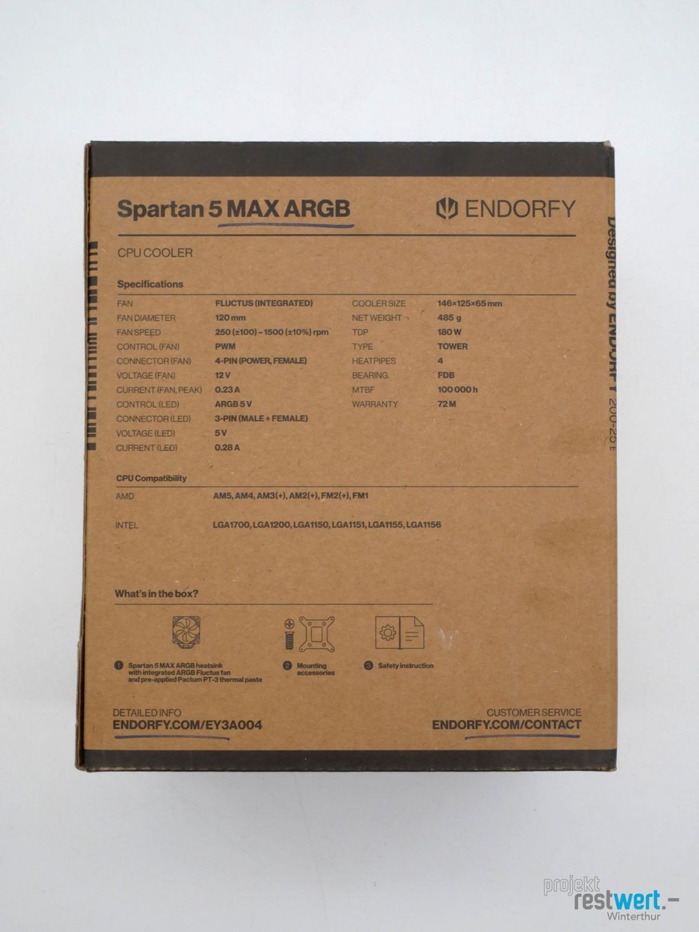 Composants électroniques: ENDORFY Spartan 5 MAX ARGB CPU-Kühler – Neuf (Voir description) à Winterthur par Restwert_Winterthur 7