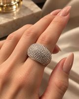Ring Swarovski Pavé Kristalle silberfarben