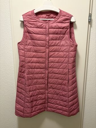Leichte Steppweste rosa lang Grösse 42/44