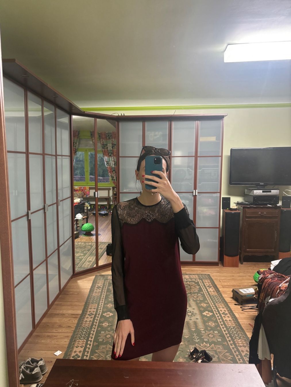 Sandro Vestiti: Sandro dark red lace dress size 2 – Nuovo (secondo la descrizione) da Genève venduto da Bella_909 1