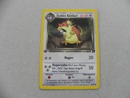 Dunkles Rattikarl Pokémon Sammelkarte 1. Ausgabe 1999 - 2000