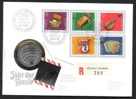 Münzbrief Pro Patria Serie 1985 Jahr der Musik ET 28.5.1985