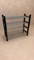 2x IKEA TJUSIG Schuhregal Schwarz / Chrom