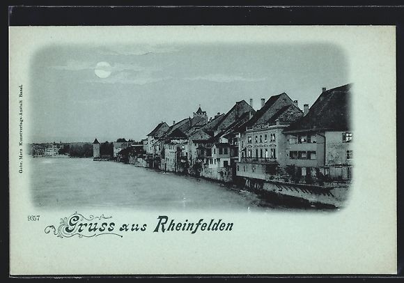 Cartoline postali: Mondschein-AK Rheinfelden, Panorama vom  – Usato da Berlin venduto da bartko-reher