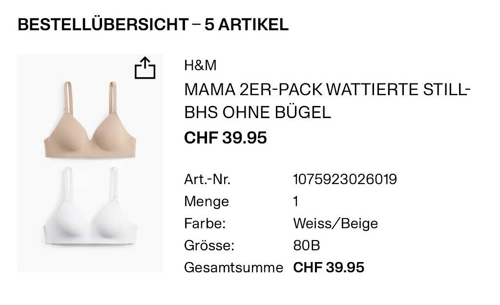 H&M Altra biancheria intima: 4x Still BH Grösse 80B – Usato da Lüterkofen venduto da GiCa_ 1