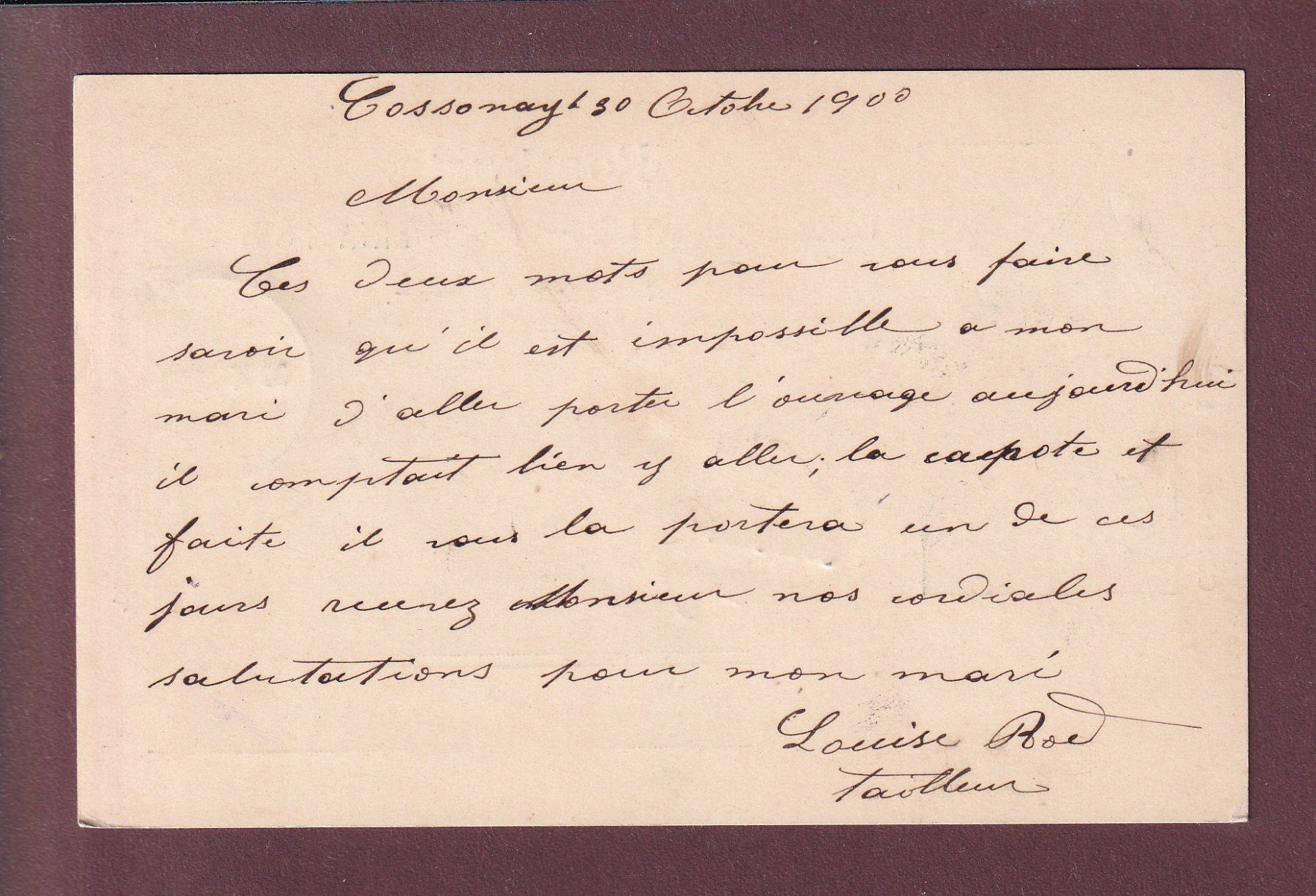 Cartes postales: Carte préaffranchie UPU - 1900 – D'occasion à Pully par nicecards 1
