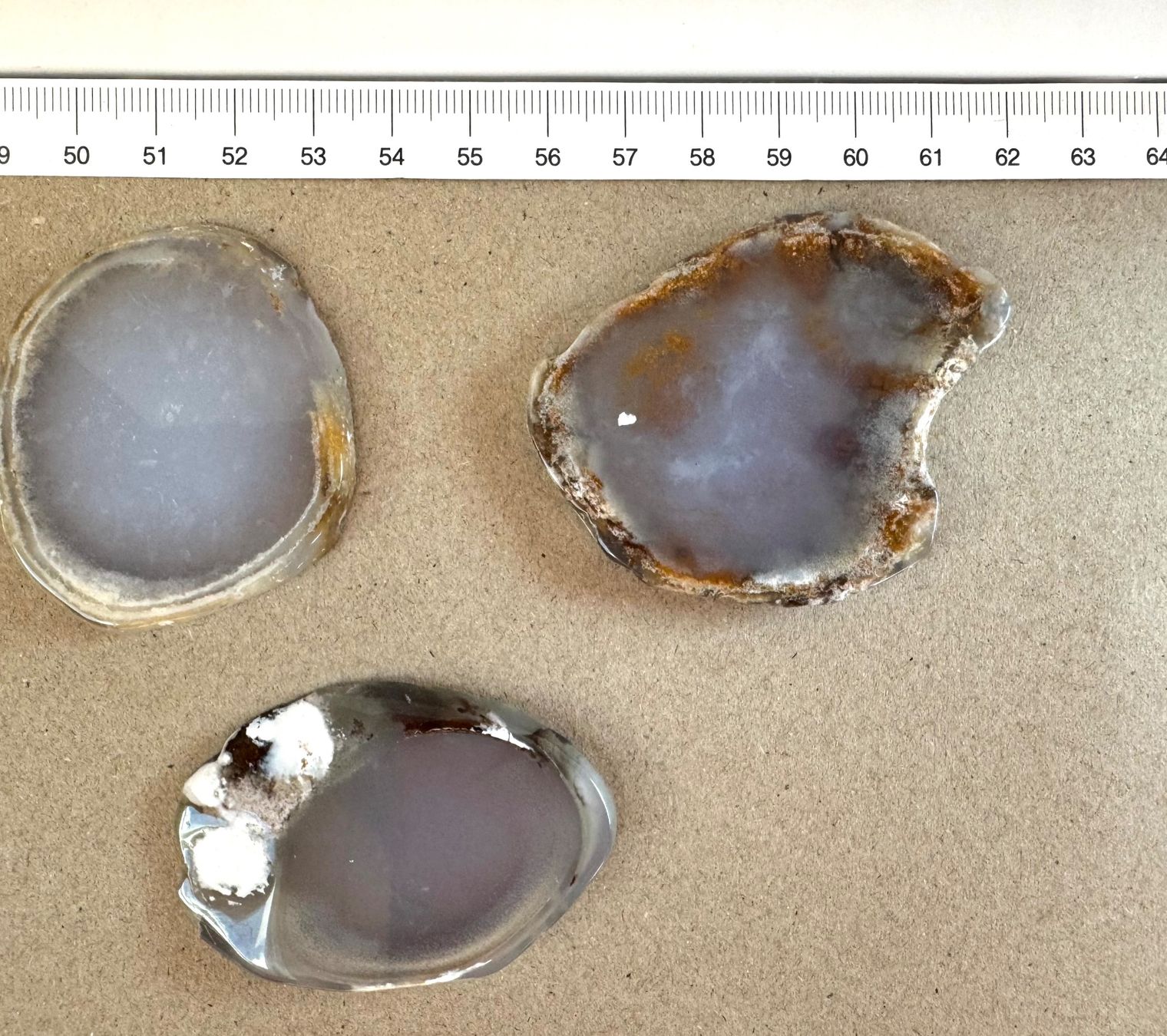 Edelsteine: Calzedon.    Scheiben  top Sammlung.  wunderschön poliert – Neu und originalverpackt aus Leuggern von gemshow 5