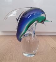 Murano Glas Delfin — Blau-Grün — 20cm hoch, neuwertig
