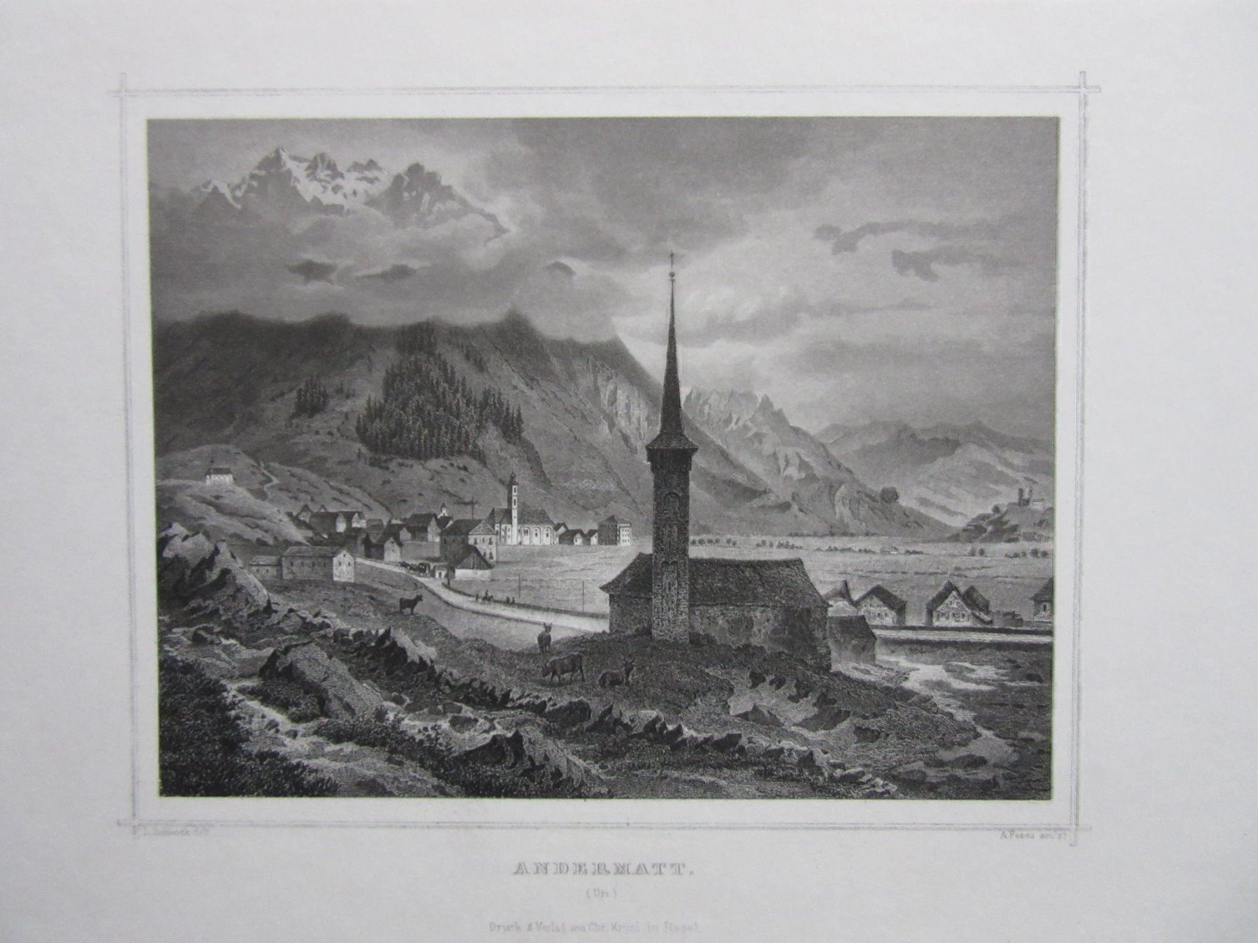 Incisioni: ANDERMATT  STAHLSTICH – Usato da Gersau venduto da grafik-kunst 1