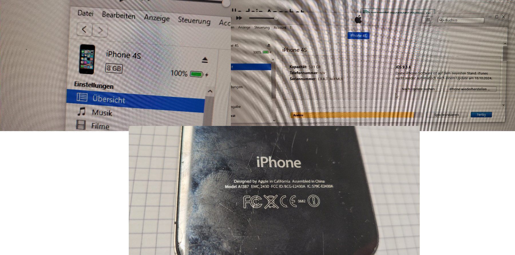 Apple Handys / Smartphones: Apple Iphone 4s / A1387 / 8 GB / iOS 9.3.6 / #127 – Gebraucht aus Adlikon b.Regensdf von ChriZ86 1