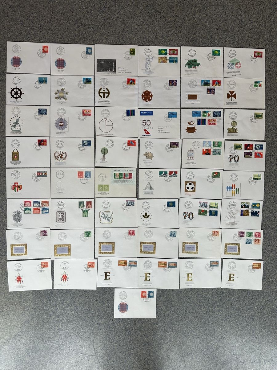 Tutti i francobolli: Schweiz - 49x FDC gut durchmischt – Usato da Schmitten / FR venduto da Samsara169