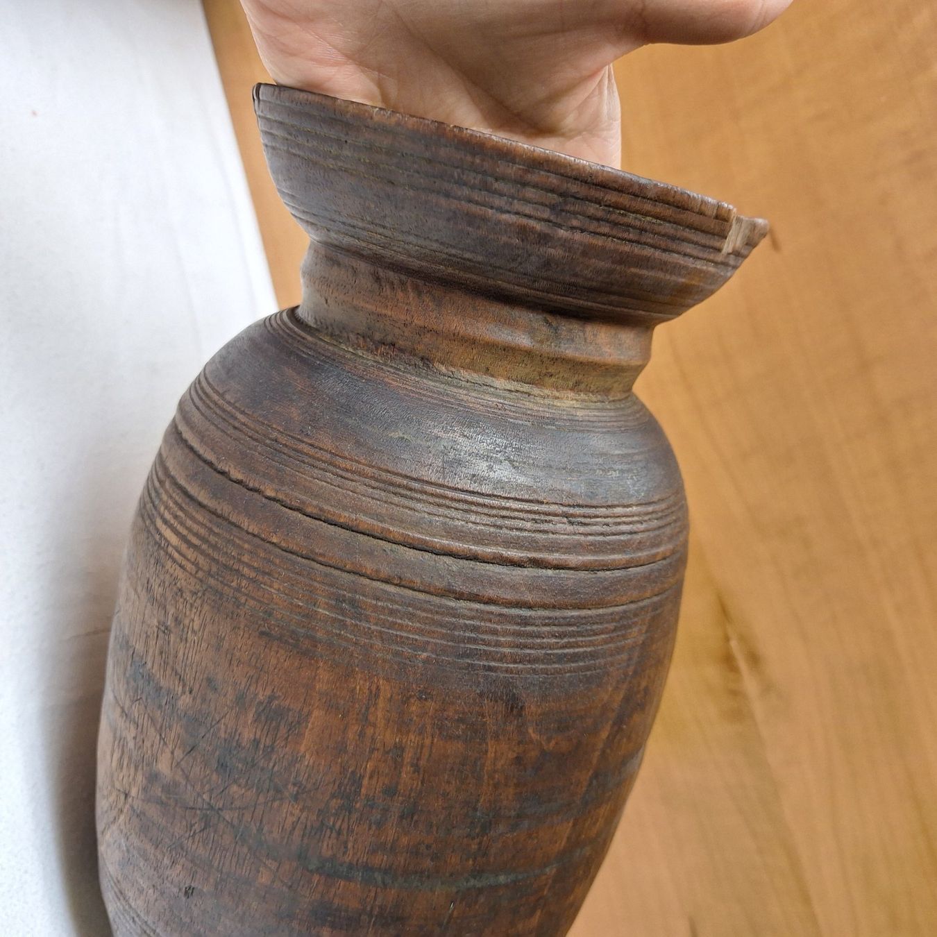 Vasi & Recipienti: Antike, alte Holz Vase, Gefäss – Usato da Winterthur venduto da Goldpipau 3