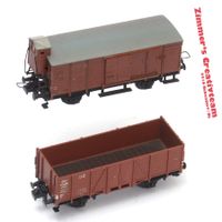 2 TRIX Gusseisen Güterwagen, H0, GS, 50er jahre