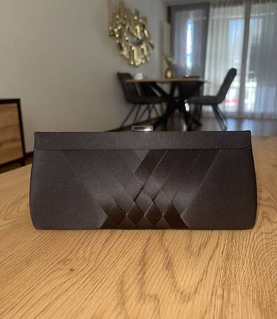 Manor Woman elegante schwarze Satin-Abendclutch