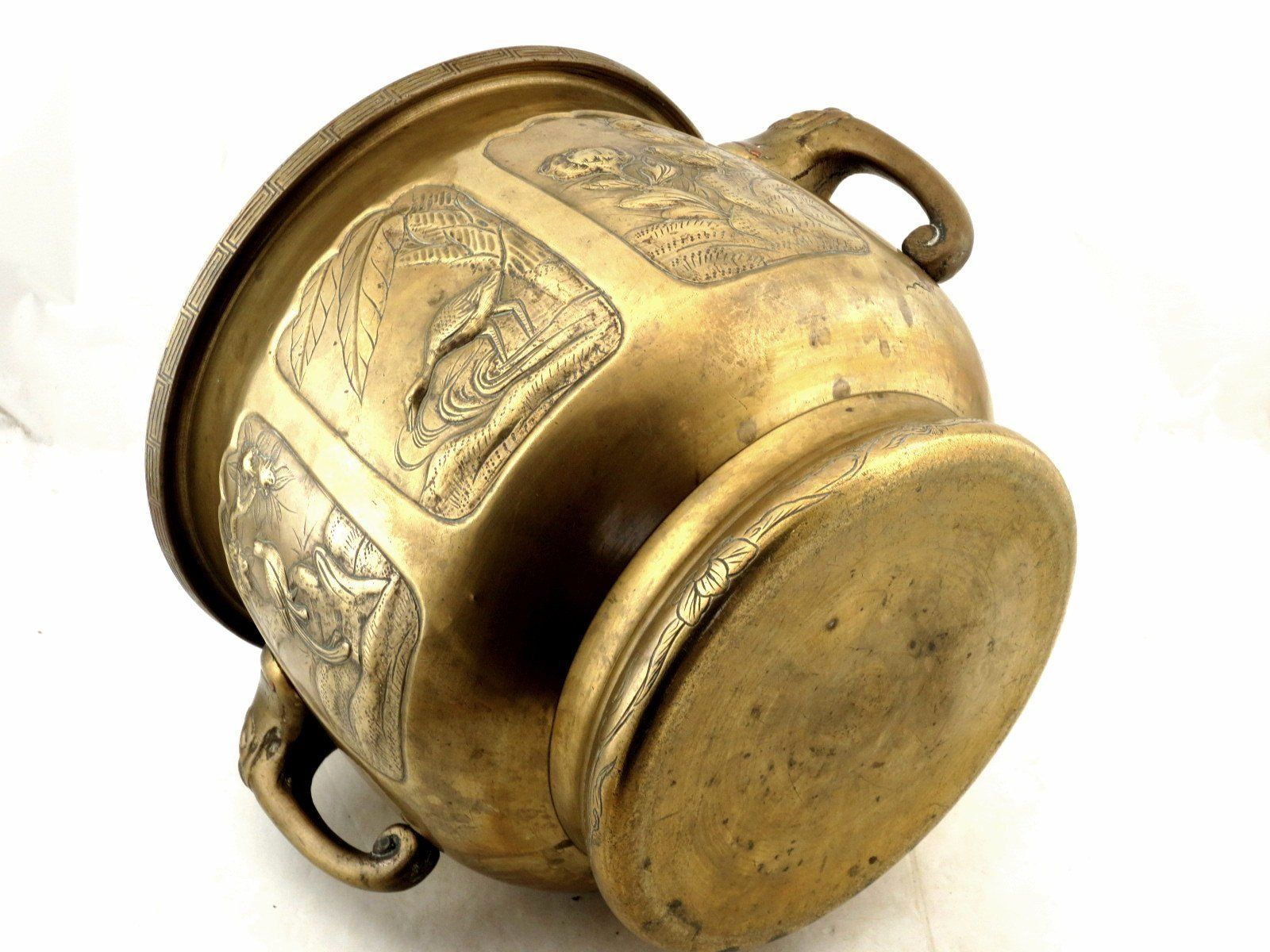 Blumentöpfe: BLUMENTOPF CACHEPOT JAPAN, ca .1900, Messing, wunderschön! – Gebraucht aus Zürich von kostbares 3
