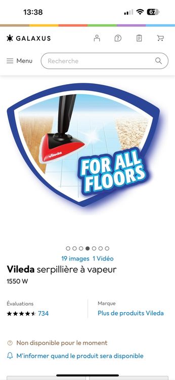 Vileda Nettoyeurs à vapeur: Vileda Steam serpillère à vapeur, idéal pour le nettoyage! – D'occasion à Martigny par gigikro 3