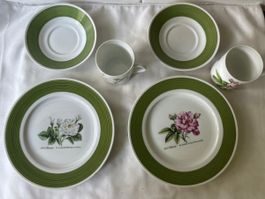Hutschenreuther Geschirrset "Rosengarten" 2x Teller Tassen