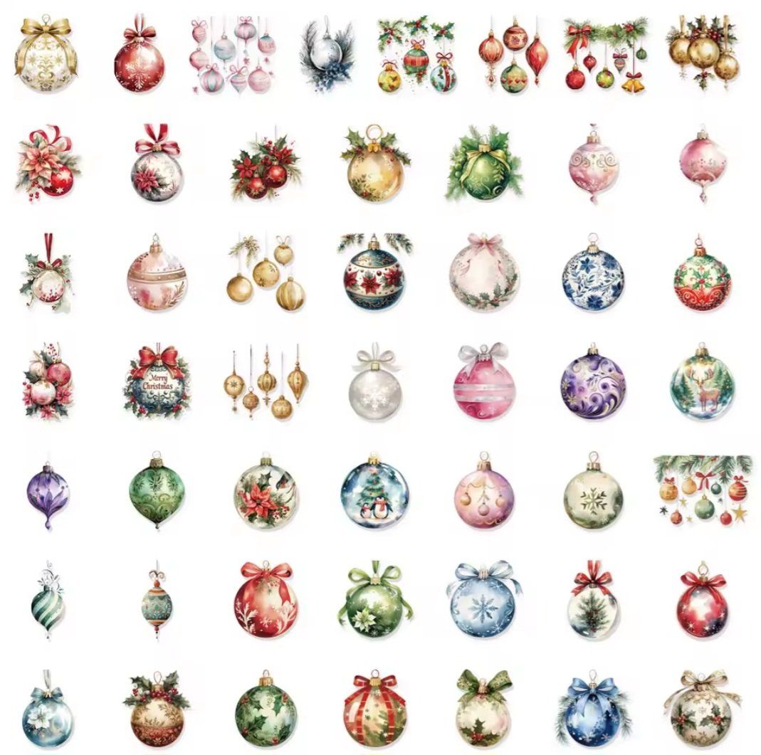 Sticker: 50 Aufkleber Sticker - Weihnachtskugeln transparent – Nuovo e nell'imballaggio originale da Basel venduto da Kunterbunt12 1