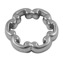Acrylperlen 6-Kant-Ring Silber 20St.