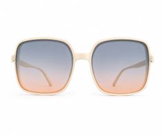 Oversize Sonnenbrille Damen Beige mit Verlaufsgläsern