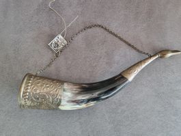 Trinkhorn UDSSR (Dagestan) mit Metallverzierung