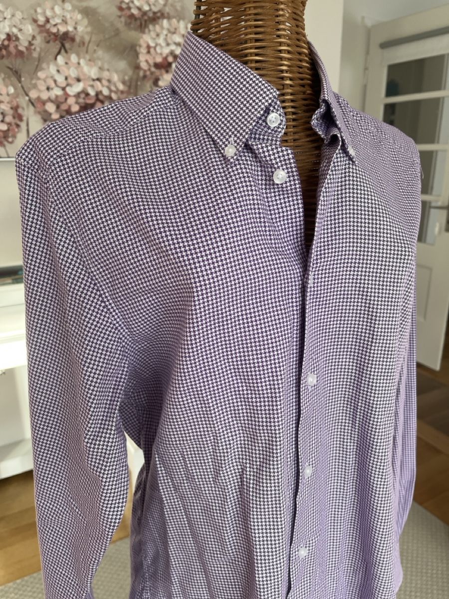 Camicie: Camicissima Hemd lila, weiss, ca. M – Usato da Solothurn venduto da Bobesch08 4