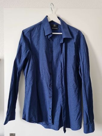 C&A Herrenhemd Slim Fit, Baumwolle, Grösse M, Blau