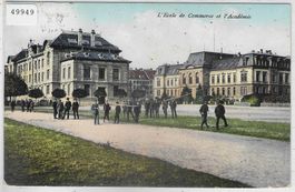 Neuchatel - L'Ecole de Commerce et L'Academie - animee