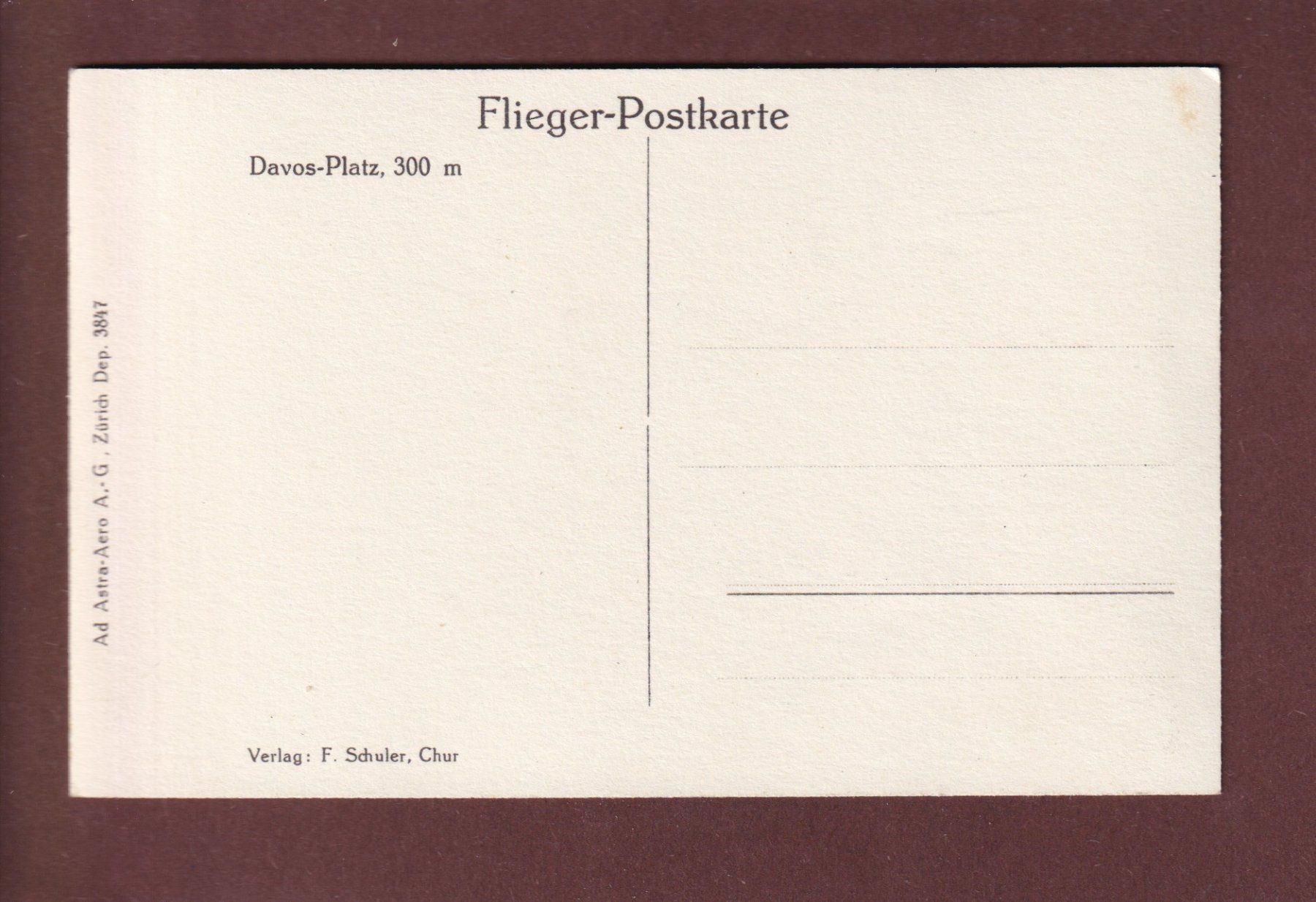 Cartoline postali: DAVOS-PLATZ - Flieger-Postkarte – Usato da Pully venduto da nicecards 1