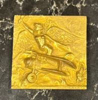 Cartier Luftfahrt Plakette Art-Déco Bronze vergoldet