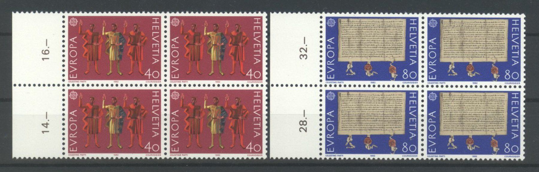 Tutti i francobolli: 1982, Europa, Viererblöcke ** (3) – Nuovo (secondo la descrizione) da Willisau venduto da Vollstempel