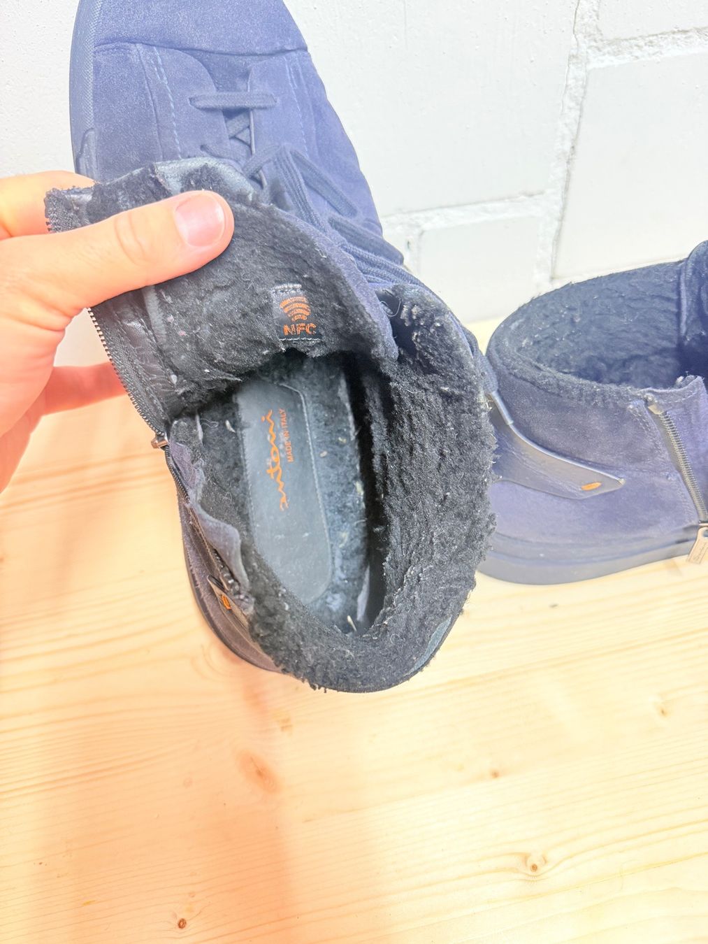 Santoni Scarpe da uomo: Santoni High-Top Sneaker "Oceanblue" mit Lammfell-Futter NFC – Usato da Root venduto da Jo.Di 7