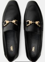 ZARA Loafers Damenschuhe Schwarz Gr. 41 Leder Schuhe Damen