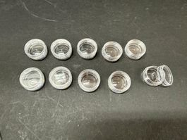 10 Mini-Creme-Döschen mit Deckel 11 x 23 mm, NEU