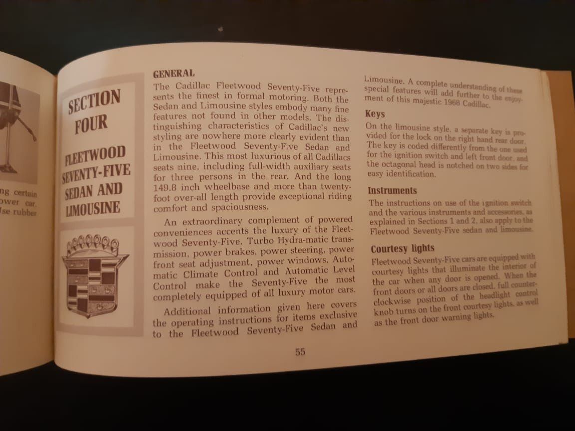 Cadillac Documenti: Betriebshandbuch;   1968 Cadillac – Usato da Dulliken venduto da Airliner2 5