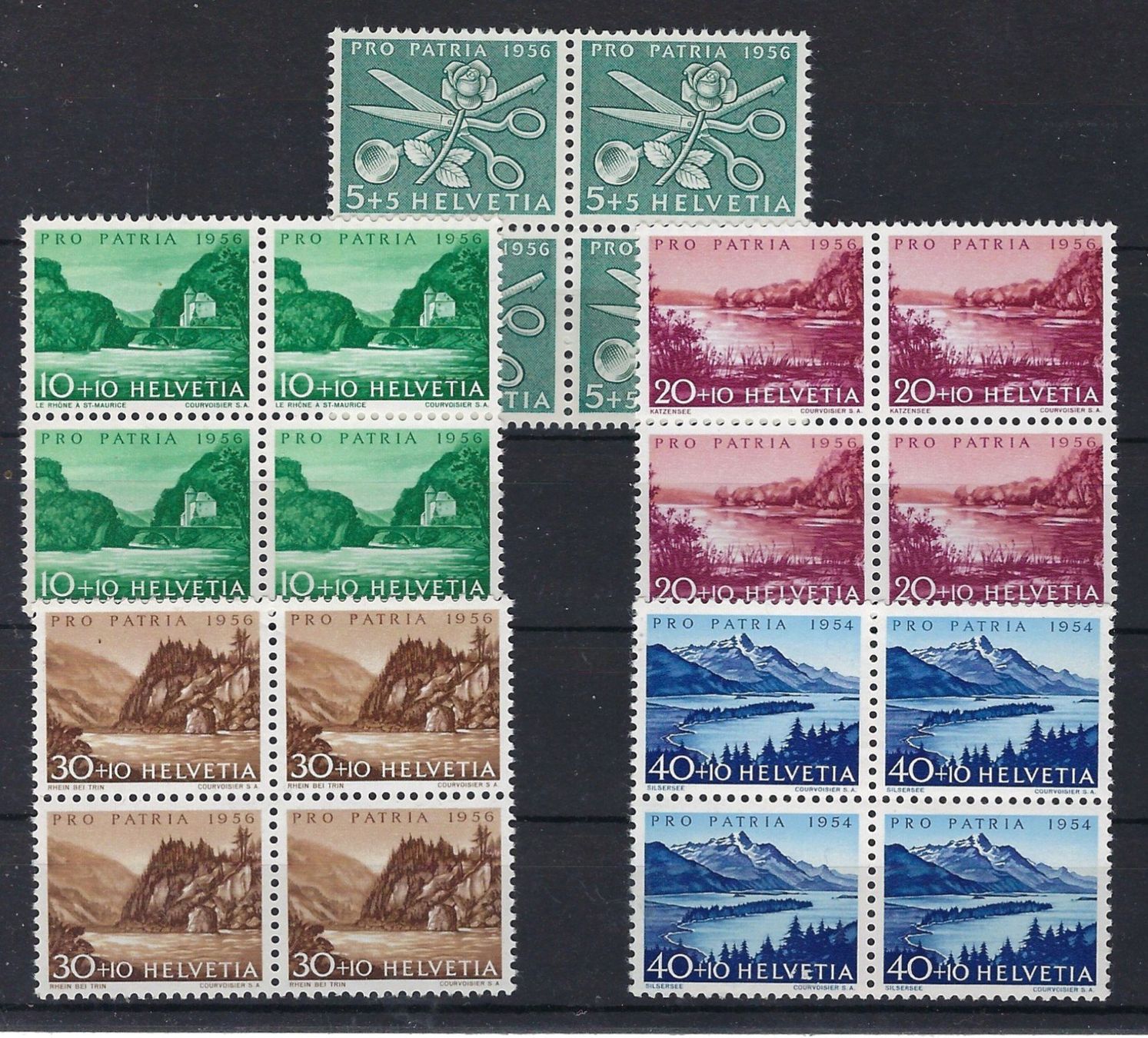 Tutti i francobolli: 1954  Pro Patrtia Viererblocks postfrisch   15946 – Usato da Lunden venduto da Animus999