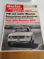 Auto Motor Sport Zeitschrift 26. Juni 1967 Alfa Romeo GTV