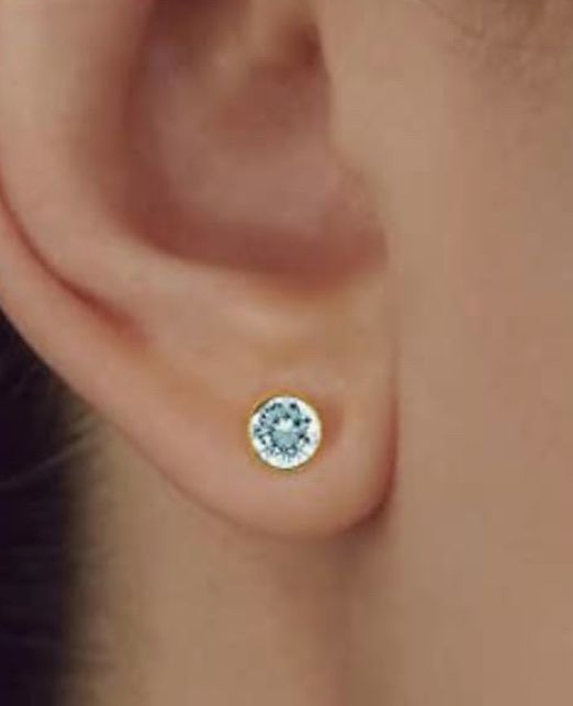 Orecchini pendenti & Orecchini a lobo: Ohrring Gold und Aquamarin 4mm – Nuovo e nell'imballaggio originale da Hemmental venduto da Zirconwelt 1