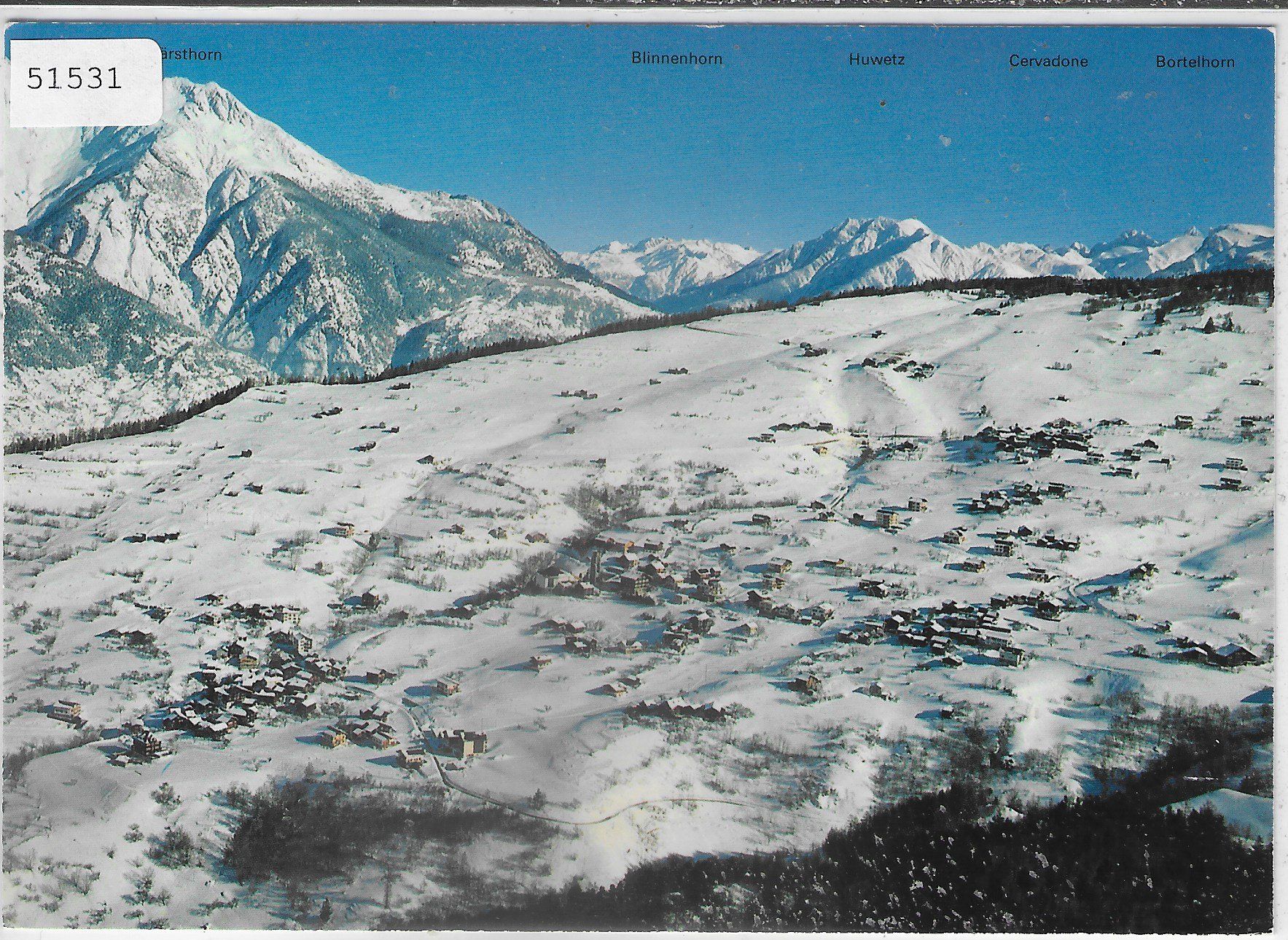 Ansichtskarten: Bürchen Panorama im Winter – Gebraucht aus Ettingen von Kartenplanet