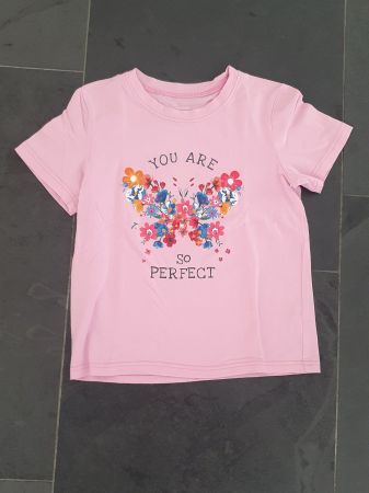 ++ Blumen T-Shirt in rosa ++ Gr. 122 / 128 ++