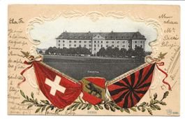 Bern - Stadt - Kaserne - Fahnen - Passepartout-Litho - 1906