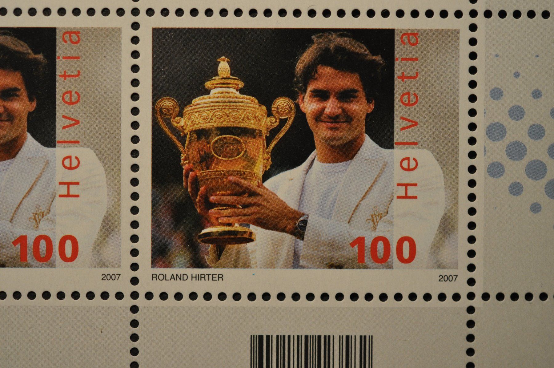 Tutti i francobolli: Abart Roger Federer Blauer Farbfleck ** – Nuovo (secondo la descrizione) da Worb venduto da Buespy 3