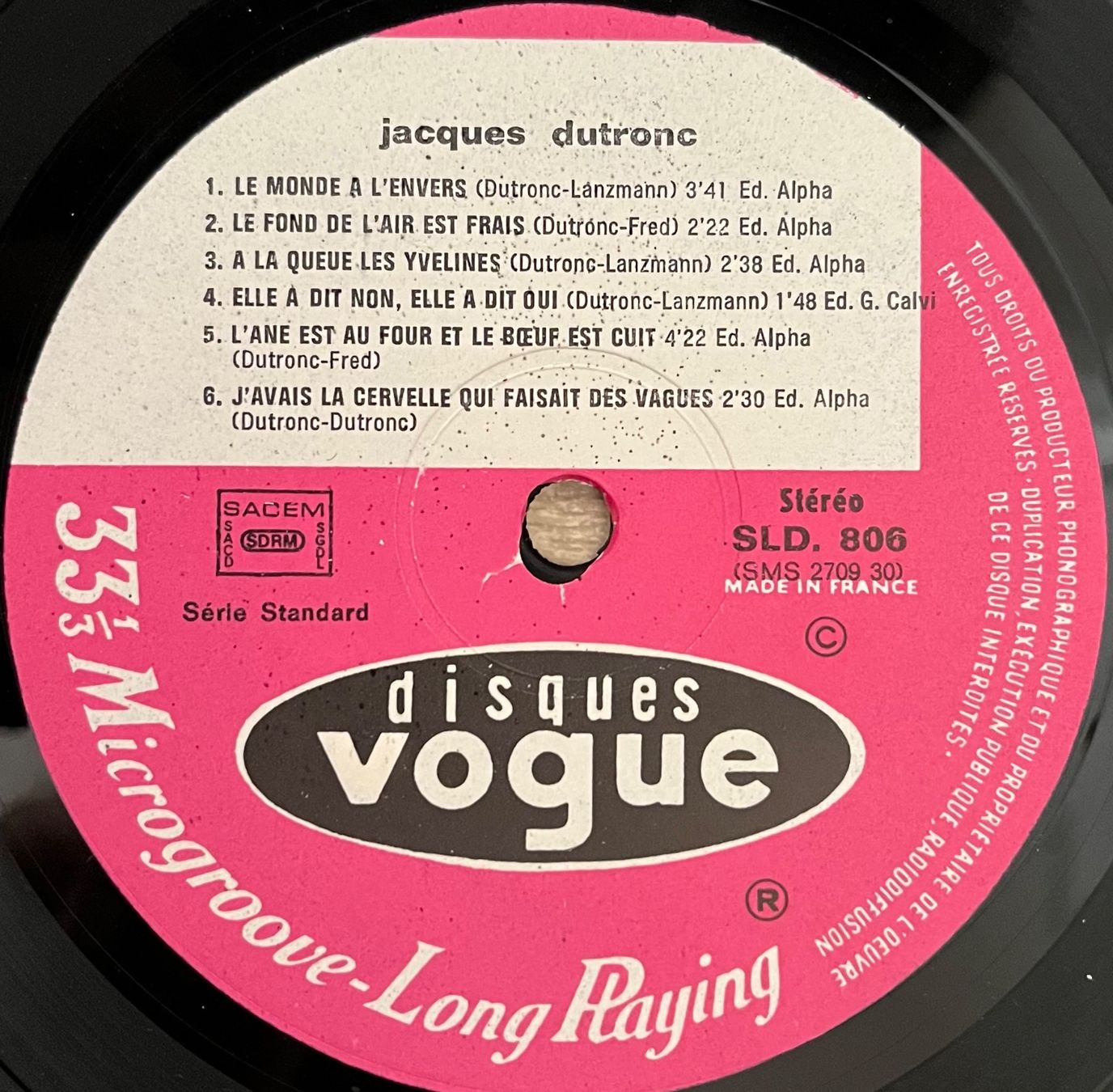 Dischi in vinile: JACQUES DUTRONC - JACQUES DUTRONC - 33 Tours – Usato da Bussigny venduto da vinyl-pas-cher 3