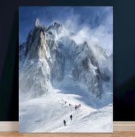Leinwand Bild Natur Kunstdruck Winter Schnee Berge Wander