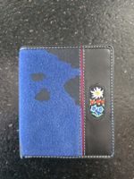 Portemonnaie Leder Filz Blumen Stickerei fast neu