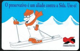 Telefonkarte Portugal FPCCS Skifahrer