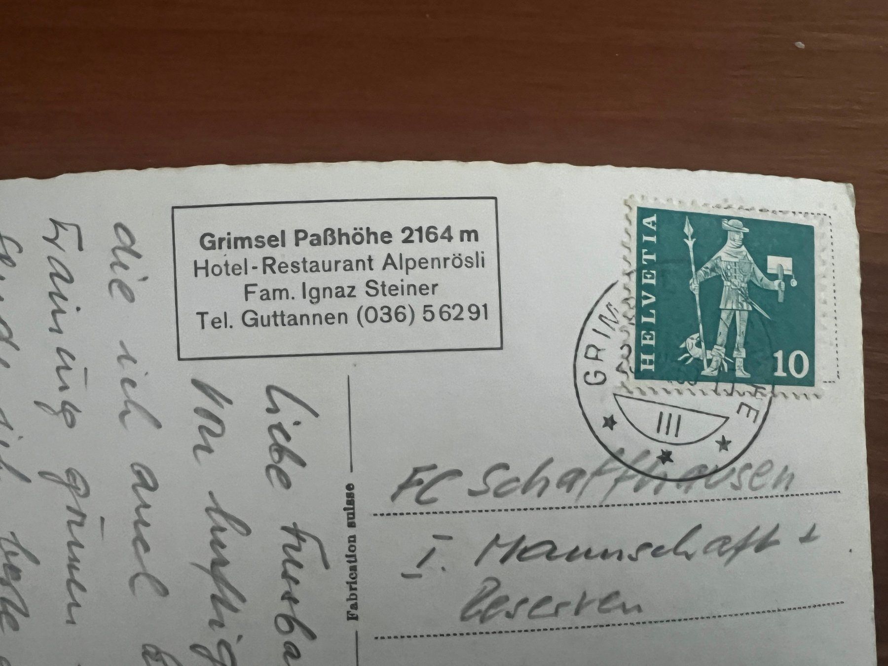 Ansichtskarten: AK    1960 Grimselpass  (G3083) – Gebraucht aus Hinwil von Sidi4 1