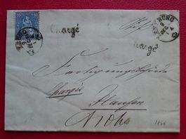 1862: Nr.31 auf Chargé-Brief von LENZBURG, günstig !