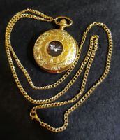 Umhängeuhr Taschenuhr mit Deckel goldig inkl. Kette
