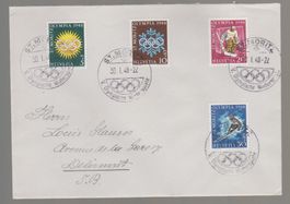 Timbres W 25w - W28w sur lettre St-Moritz